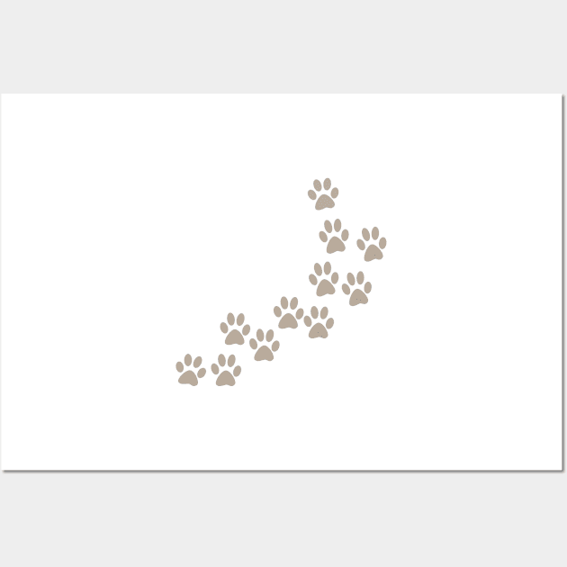 Footprints of my dog in kaki Wall Art by Marisa-ArtShop